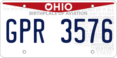 OH license plate GPR3576