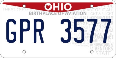 OH license plate GPR3577