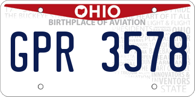 OH license plate GPR3578