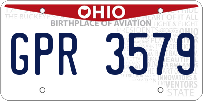 OH license plate GPR3579