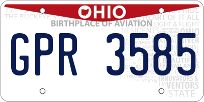 OH license plate GPR3585