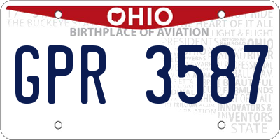 OH license plate GPR3587