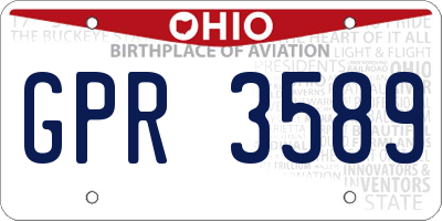 OH license plate GPR3589