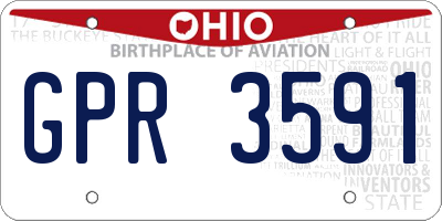 OH license plate GPR3591
