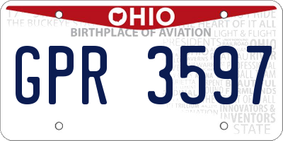 OH license plate GPR3597