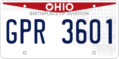 OH license plate GPR3601