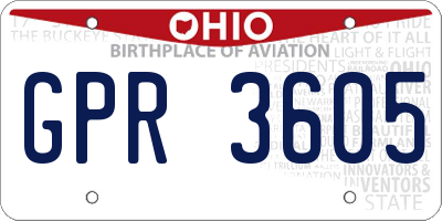 OH license plate GPR3605