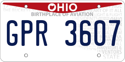 OH license plate GPR3607