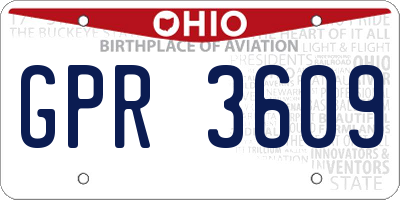 OH license plate GPR3609
