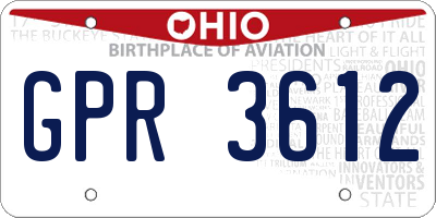 OH license plate GPR3612
