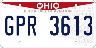 OH license plate GPR3613
