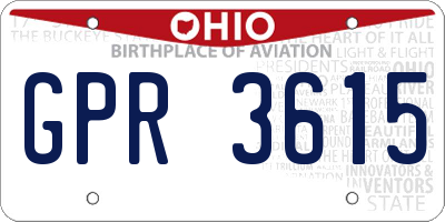 OH license plate GPR3615