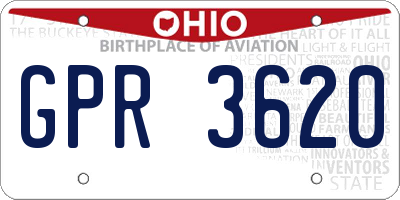 OH license plate GPR3620