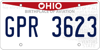 OH license plate GPR3623
