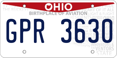 OH license plate GPR3630