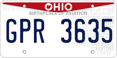 OH license plate GPR3635