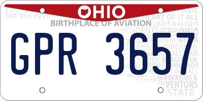 OH license plate GPR3657