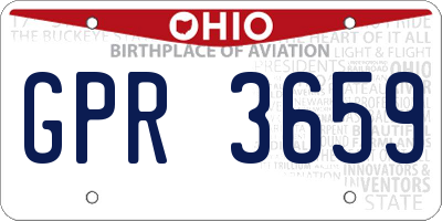 OH license plate GPR3659
