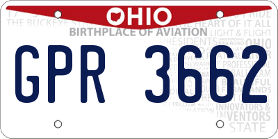OH license plate GPR3662