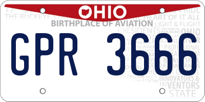 OH license plate GPR3666
