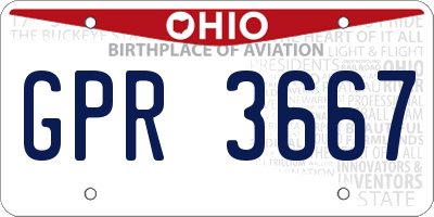 OH license plate GPR3667