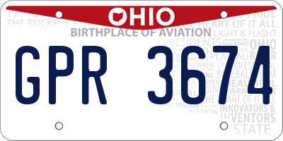 OH license plate GPR3674