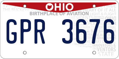 OH license plate GPR3676