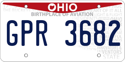 OH license plate GPR3682