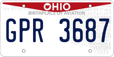 OH license plate GPR3687