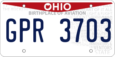 OH license plate GPR3703