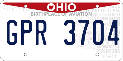 OH license plate GPR3704