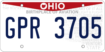 OH license plate GPR3705