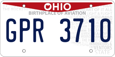 OH license plate GPR3710