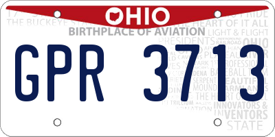OH license plate GPR3713