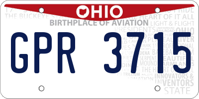 OH license plate GPR3715