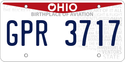 OH license plate GPR3717
