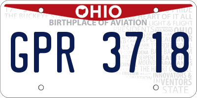 OH license plate GPR3718