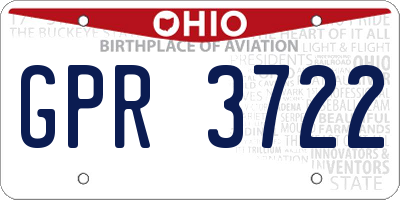 OH license plate GPR3722