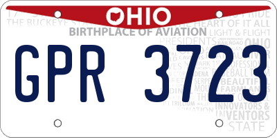 OH license plate GPR3723