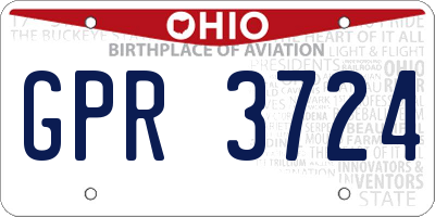 OH license plate GPR3724