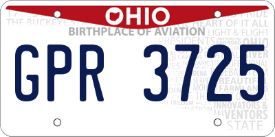 OH license plate GPR3725