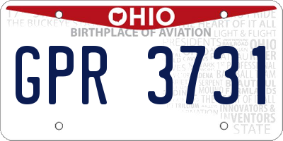 OH license plate GPR3731