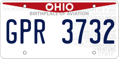 OH license plate GPR3732