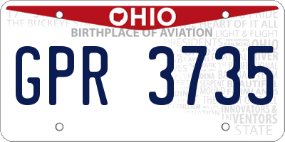OH license plate GPR3735