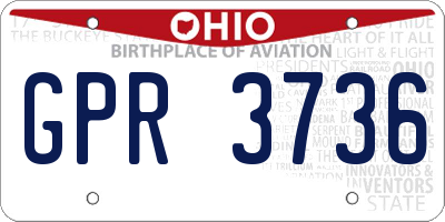 OH license plate GPR3736