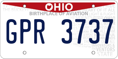 OH license plate GPR3737
