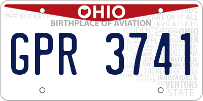 OH license plate GPR3741