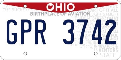 OH license plate GPR3742