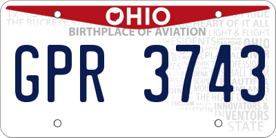 OH license plate GPR3743