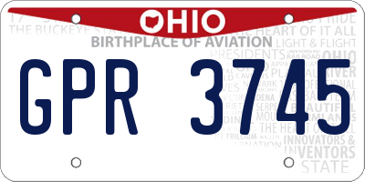 OH license plate GPR3745